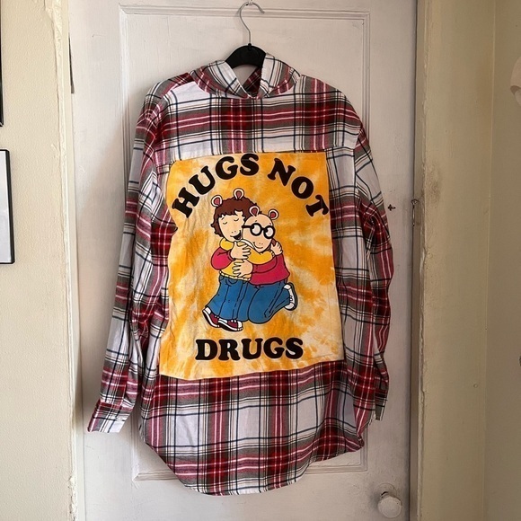 Arthur Ardvark 90s Upcycled Flannel Size 1X - Picture 1 of 4